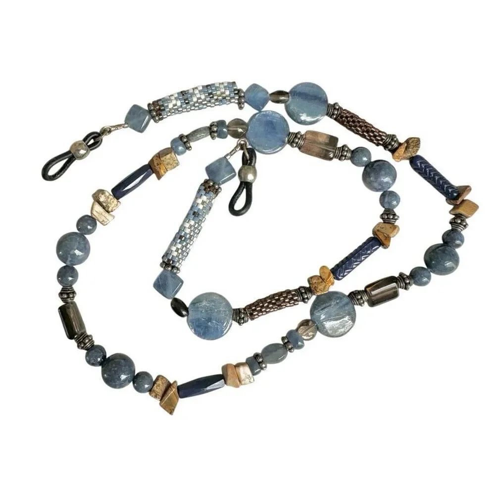 ✨ Kyanite & Mixed Stone Eyeglass Chain / Lanyard – Artisan Beads